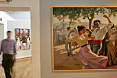 The National Dance, The Fandango In Saint Jean De Luz, Painting By Peroco Ribera, Basque Museum, Basque Country, Basque Coast, Bayonne, Pyrenees-Atlantique (64), France