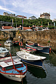 Boats In The Fishing Port, Villa Le Goeland, Atalaye Plateau, Basque Country, Basque Coast, Biarritz, Pyrenees Atlantiques, (64), France