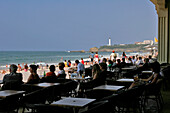 Promenade On The Grande Plage Beach, Biarritz, Basque Country, Basque Coast, Biarritz, Pyrenees Atlantiques, (64), France