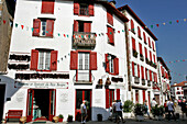 Espelette Chilies, House Facades, Espelette, Pyrenees Atlantiques, (64), France, Basque Country, Basque Coast