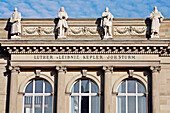 Sculptures By Luther, Leibniz, Kepler, Joh. Sturm, University Palace, Strasbourg, Bas-Rhin (67), Alsace, France