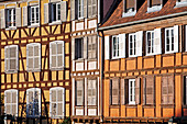 Facades Of Half-Timbered Houses Along The Ill, Strasbourg, Bas-Rhin (67), Alsace, France