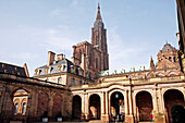 Courtyard In The Rohan Palace And Cathedral, Strasbourg, Bas-Rhin (67), Alsace, France