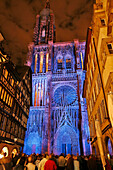 The Strasbourg Cathedral Lit Up In July And August, Strasbourg, Bas-Rhin (67), Alsace, France