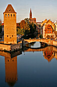 The Pont Couverts Covered Bridge And Cathedral, Strasbourg, Bas-Rhin (67), Alsace, France