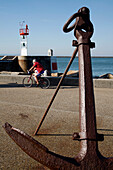 Anchor And The Dike'S Bell On The Jetty At The Entrance To The Port, Le Havre, Seine-Maritime (76), Normandy, France