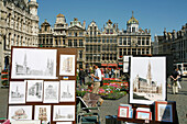 Poster Sellers, City Hall, Grand Place (Main Square), Brussels, Belgium