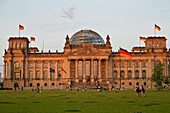 German Parliament, Reichstag, German Bundestag With Its Dome, Refurbished By The British Architect Norman Foster, Pritzker Laureate (Nobel Prize For Architecture), Berlin, Germany