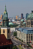 Saint Mary'S Church, Marienkirche, Berliner Dom, Dome Of The Berlin Cathedral, Museum Island And Buildings On The Potsdamer Platz, Price Waterhouse Coopers (Architect: Renzo Piano), The 25 Story Skyscraper In Brick And Granite Created By The German Hans K