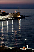 View At Night Of The Port Of Chania, Crete, Greece