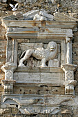 Antique Sculpture On A Wall Of The Venetian Fortress, Crete, Greece