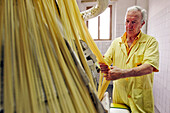 Dino Martelli, Traditionally¬ßmade Pastas (Spaghetti, Penne, Spaghettini, Macaroni). Martelli Family Enterprise Since 1926, Lari, Near Pisa, Tuscany, Italy