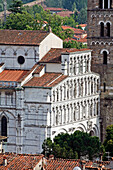 Saint Martin Cathedral, Duomo San Martino, Viewed From The Roofs Of Lucca, Tuscany, Italy