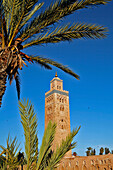 The Minaret Of The Koutoubia Mosque Culminating At 70 Meters. It Is A Masterpiece Of Almohade Art, Marrakech, Morocco, Maghrib, North Africa