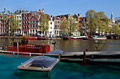 Houseboat, Canal In The City Center, Amstel, Amsterdam, Netherlands