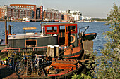 View Of The Oostelijk Havengebied Quays On Knsm Eiland, Amsterdam, Netherlands