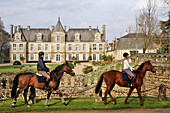 Horseback Riding In Front Of The Chateau De Curzay, Relais Et Chateaux Hotel, Vienne (86)
