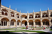 Cloister In The Geronimos Monastery, Mosteiro Dos Jeronimos, Belem, Portugal, Europe