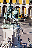 Statue Of Dom Joao I, Praca Do Comercio, Commerce Square And Se Cathedral, Alfama And Baixa Neighborhood, Lisbon, Portugal, Europe Portugal, Europe
