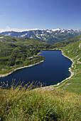 Reservoir Lago della Sella, Gotthard range, Canton of Ticino, Switzerland