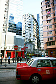 Taxi down in Central district, Honk Kong, China