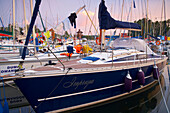 Sunrise at Wegorzewo (Angerburg) Marina, Mazurskie Pojezierze, East Prussia, Poland, Europe