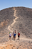 Tourists at Black Desert, Egypt, Libyan Desert