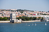 Torre de Belem am Tejo Fluss, Belem, Lissabon, Portugal, Europa