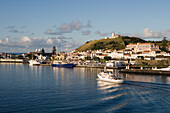 Ferry in Horta Harbor, Horta, Faial Island, Azores, Portugal, Europe