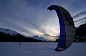Kitesurfer, Lake Silvaplana, Sankt Moritz, Grisons, Switzerland, model released