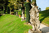 Sculptures in park of Villa del Balbianello, Lenno, Como, Lombardy, Italy