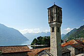 Church steeple of St Maria Maddalena, Ossuccio, Lake Como, Lombardy, Italy