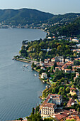 Blick auf Cernobbio, Comer See, Lombardei, Italien