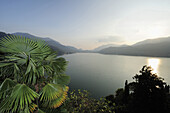 Blick über Luganer See, Morcote, Tessin, Schweiz