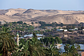 View on Nile River Landscape of Aswan, Aswan, Egypt
