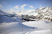 Skiing at Piz Corvatsch, near St. Moritz, Engadin, Grisons, Switzerland