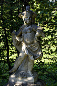 Skulptur im Rokokogarten der Schlossanlage Veitshöchheim, bei Würzburg, Unterfranken, Bayern, Deutschland, Europa