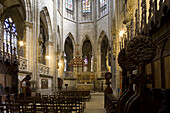 Kirchenschiff des gotischen Dom St. Stephanus und St. Sixtus, Halberstadt, Harz, Sachsen-Anhalt, Deutschland, Europa