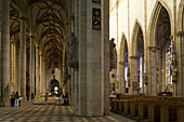 Interior view of Ulm Minster, Ulmer Münster, Ulm, Baden-Württemberg, Germany, Europe