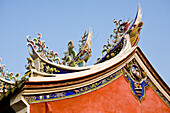 Dach des Kuanti Tempels im Sonnenlicht, Tainan, Republik China, Taiwan, Asien