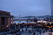 Christmas market at castle square, Stuttgart, Baden-Wurttemberg, Germany