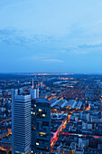 Stadtansicht mit Hauptbahnhof, Frankfurt am Main, Hessen, Deutschland