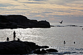 People on the beach and swimming in the sea, Clifton, Capetown, Western Cape, RSA, South Africa, Africa
