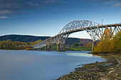 USA,  Vermont-New York State,  Lake Champlain,  Chimney Point Bridge between Chimney Point VT and Crown Point NY