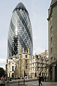 Swiss Re headquarters,  30 St Mary Axe,  London. England,  UK