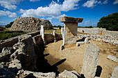 Taula and talaiot Bronze Age megaliths (c. 1400 BC),  Trepuco,  Mao. Minorca,  Balearic Islands,  Spain