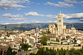 Cathedral and city skyline,  Segovia. Castilla-Leon,  Spain