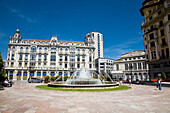 Casas del Conde building and Teatro Campoamor at Plaza de La Escandalera (square). Oviedo. Asturias. Spain