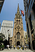 Trinity Church (1846) from Wall Street,  Lower Manhattan,  New York,  USA,  2008
