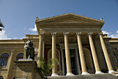 Teatro Massimo on Piazza Giuseppe Verde Palermo Sicily Italy,  Front view